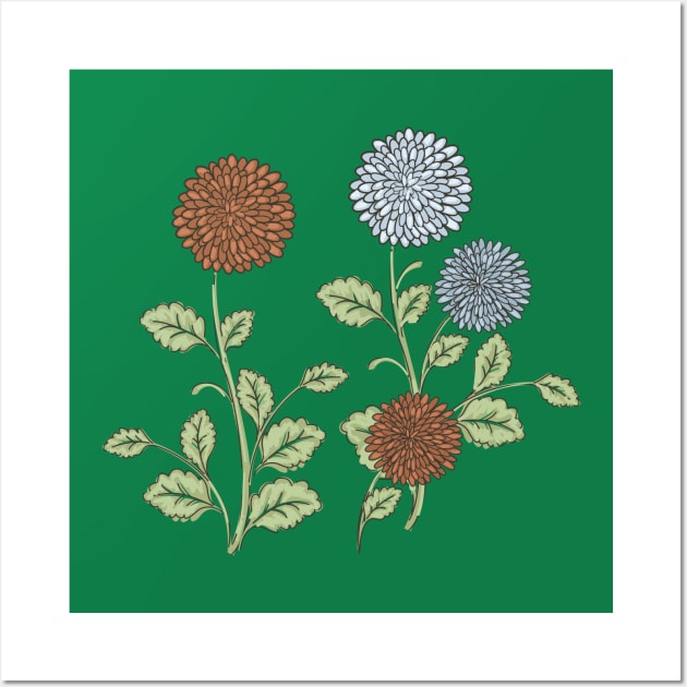 Chrysanthemums Wall Art by SWON Design